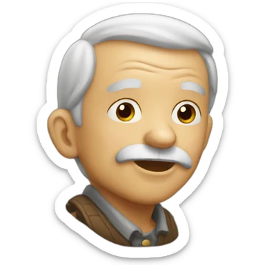 Old man kissing sticker