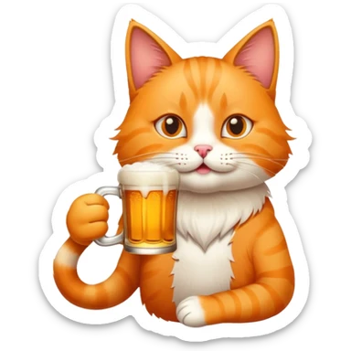 Gato tomando cerveza sticker
