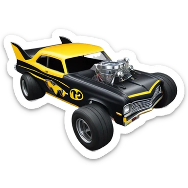 69 Nova Batman’s favorite, shaped like a top fuel Dragster with exposed suspension  sticker