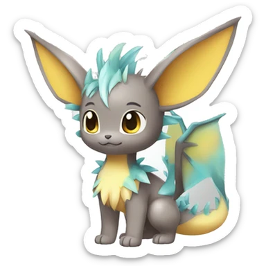 Shiny-Eeveelution-Cute-Dragon-Pokémon-fusion full body sticker