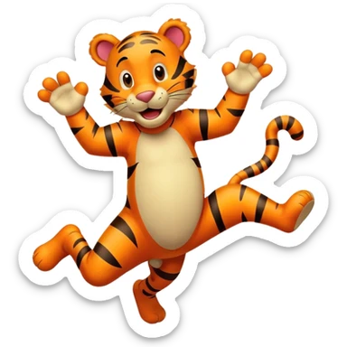 Tigger jumping sticker
