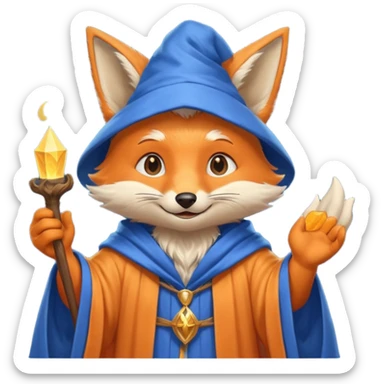 happy wizard fox sticker