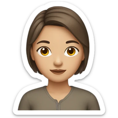 Kazahstan girl with medium brown hair sticker