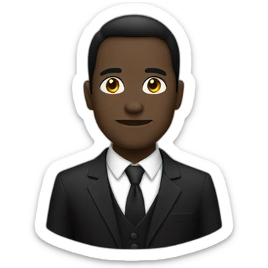 Dark character wearing black suit sticker