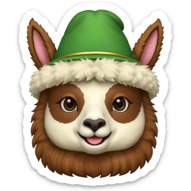 LLama and hat green sticker
