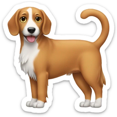 Dog with cat tail sticker