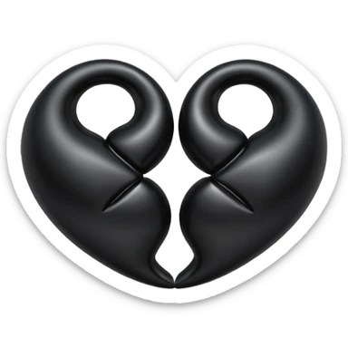 İki siyah kalp Birleşik sticker