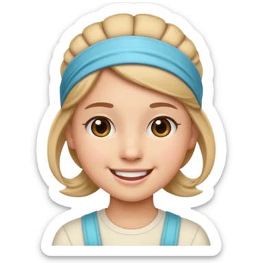 Cute preppy emoji sticker