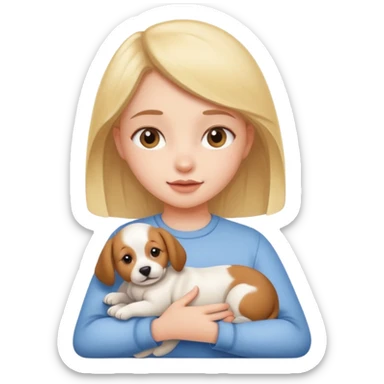 Clean girl with puppy sticker