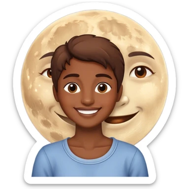 Moon, good morning, happy  sticker