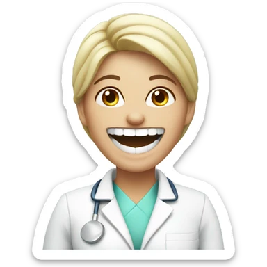 happy woman dentist sticker