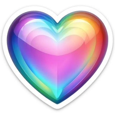 colorful crystal heart sticker