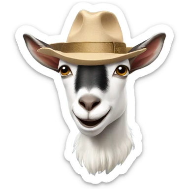 goat wearing a hat sticker