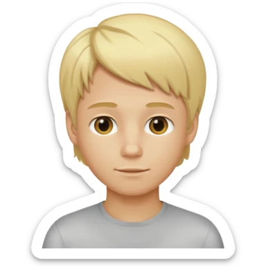 Je veux un garçon blond qui montre à la caméra ses cheveux avec des mèches blondes sticker