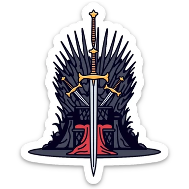 Iron throne made of swords, royal chair from Game of Thrones sticker