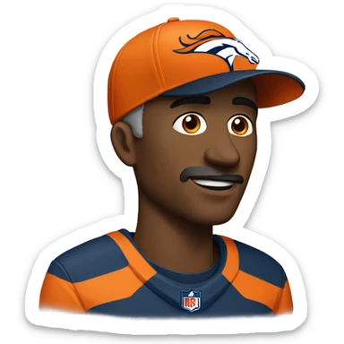 Man with broncos hat  sticker