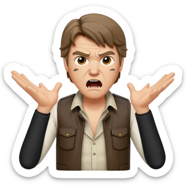 angry screaming  han solo sticker