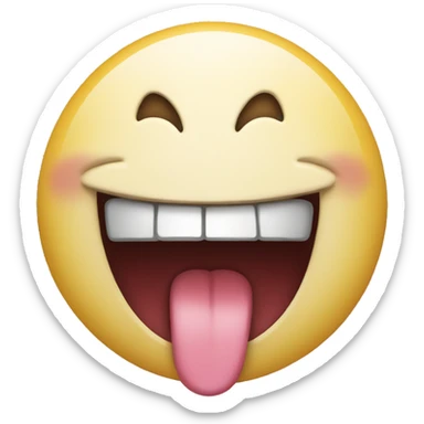 emoji with tongue out slightly sticker