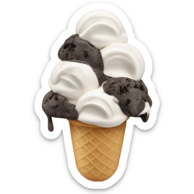 Scoop of cookies and cream ice-cream sticker