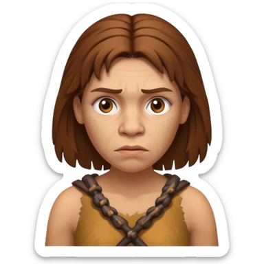 a NEANDERTHAL WOMAN WITH BROWN HAIR sticker