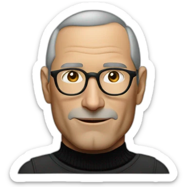 steve jobs with his black turtleneck sweater sticker