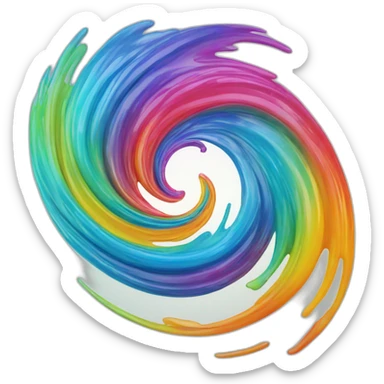 rainbow swirl glossy abstract sticker