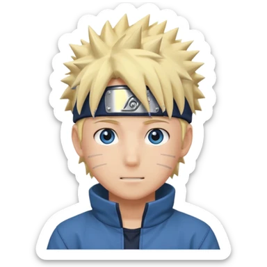 Naruto Anime style happy boy head sticker