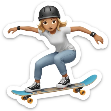 Mulher fazendo skate  sticker