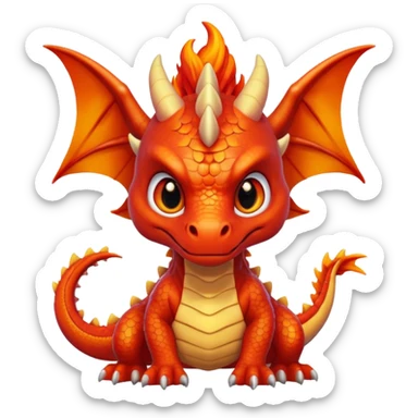 cute feisty red dragon sticker