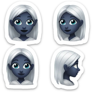 Drow a girl with glass  sticker