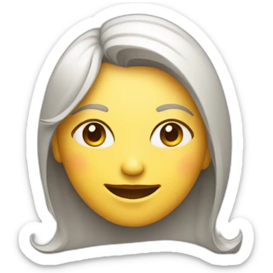 woman with tilted head, closed eyes and Big smil sticker