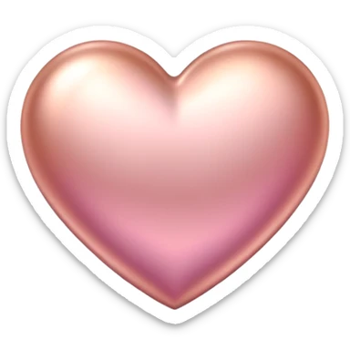 Rose gold heart with gradient pink tones, metallic texture sticker