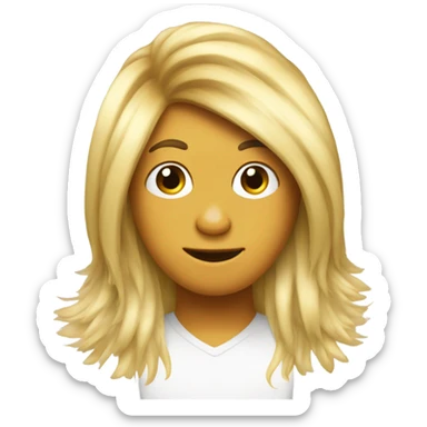Rooster wearing a wig of long blonde human hair sticker