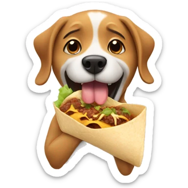 Dog eating burrito sticker