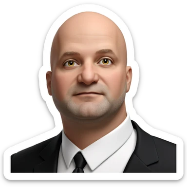 bald man in formal attire sticker