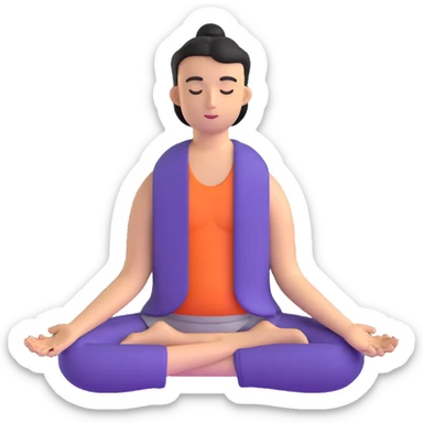 meditation pose, peaceful sticker