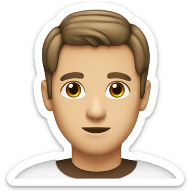 brunette haircut bob brown eyes horns sticker