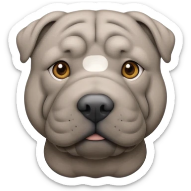 Grey blue shar pei with hazel eyes sticker