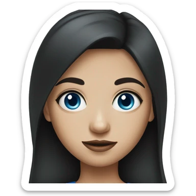 A girl with blue eyes and dark hair in a dress sticker