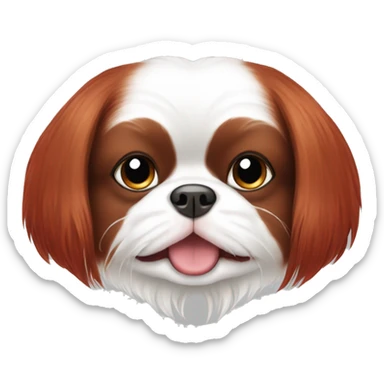 happy pretty white and red japanese chin face  sticker