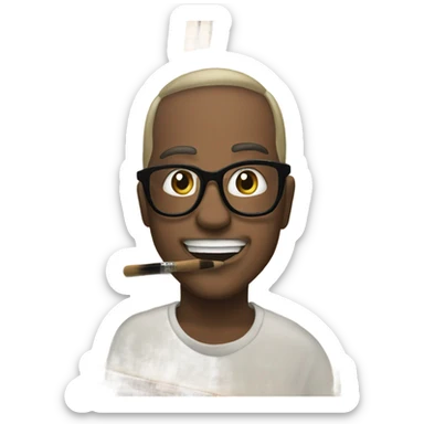 art canvas being painted  sticker