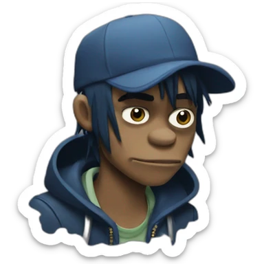 2D gorillaz sticker