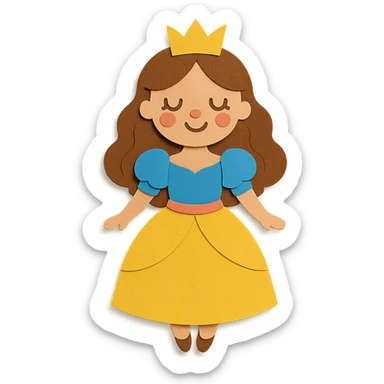 Add a crown to the princess, keep the style consistent with the original image, and maintain a transparent background. sticker