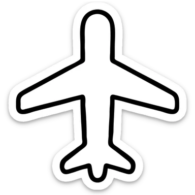 outlined airplane icon sticker