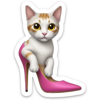 Cat on high heels sticker