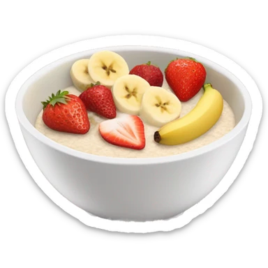 porridge in a pretty girly bowl with toppings like strawberry’s and bananas sticker