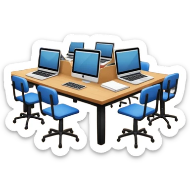 study space with students working on a big table sticker