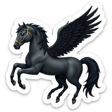 black flying horse Let him look upA sticker