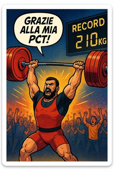 Powerlifter in gara che fa record grazie alla sua "PCT" in italiano sticker