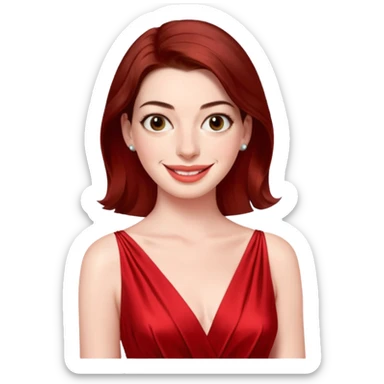 Anne Hathaway in red dress sticker